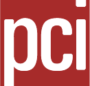 White PCI logo on red background